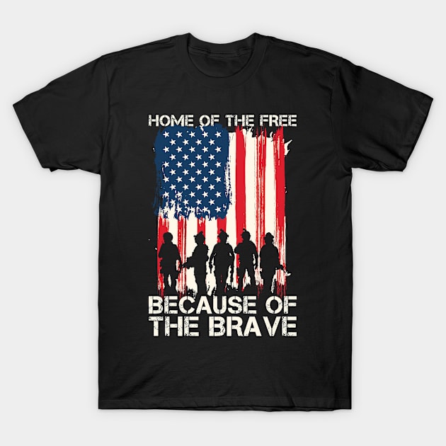 Home of the free Because of the brave T-Shirt by ClaudiaWinterkam